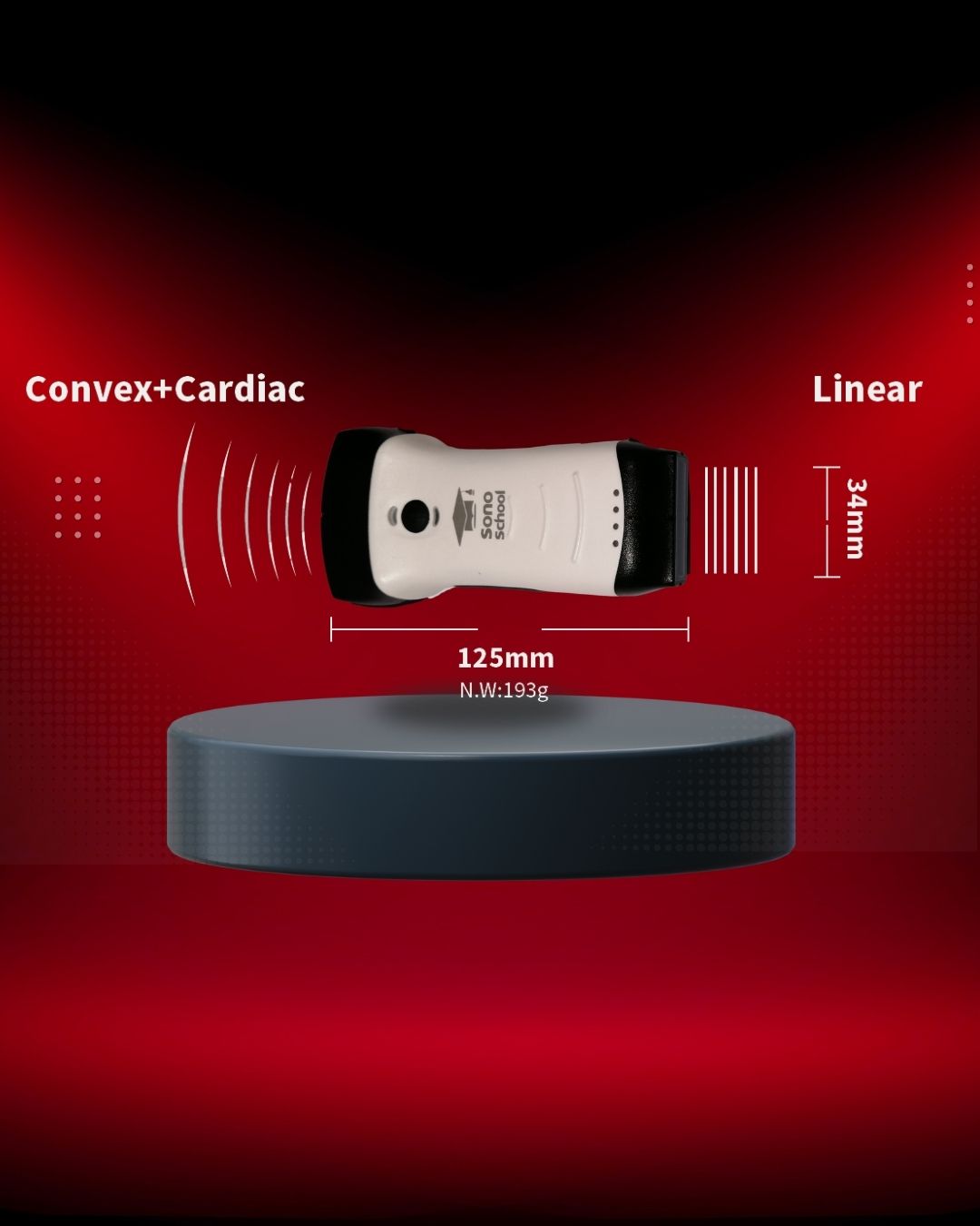 Dual-head POCUS Probe - in hand